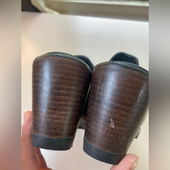 Sorel | Size 6.5 After Hours Black Wedge Leather Mule - Picture 3 of 7